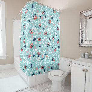 Funny Terrazzo Pattern Kids Shower Curtain
