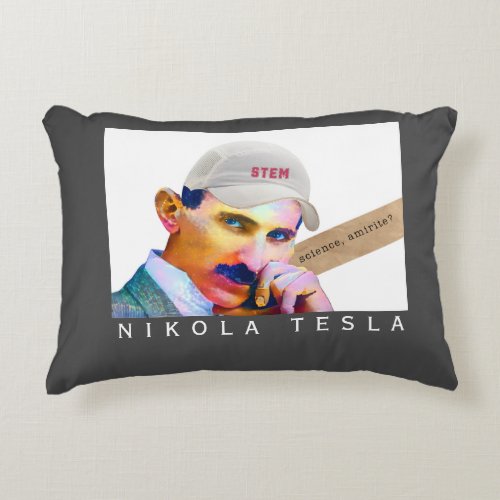 Funny Tesla  Accent Pillow