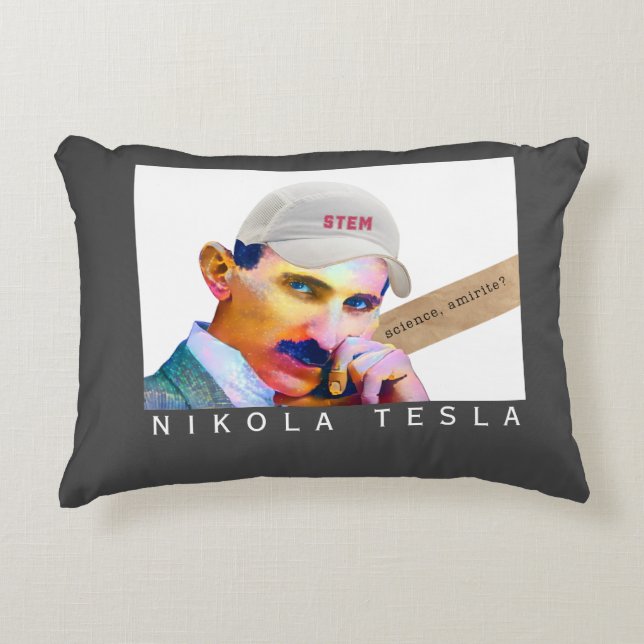 Funny Tesla  Accent Pillow (Front)