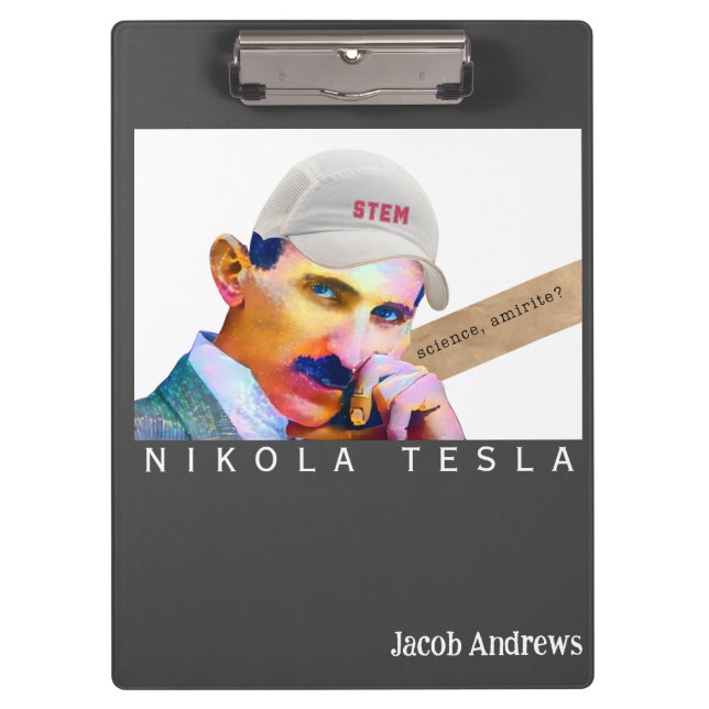 Funny Tesla Personalized   Clipboard (Front)