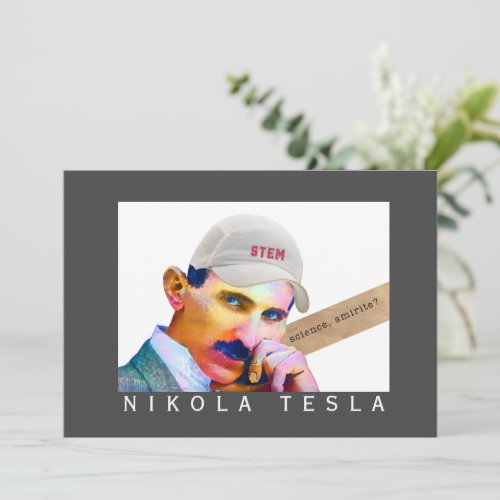 Funny Tesla Portrait  Card