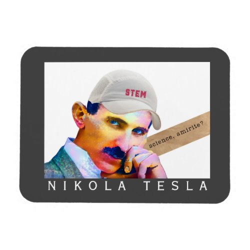 Funny Tesla Portrait   Magnet