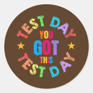 Funny Test Day Crew Teacher Testing Ideas School Classic Round Sticker