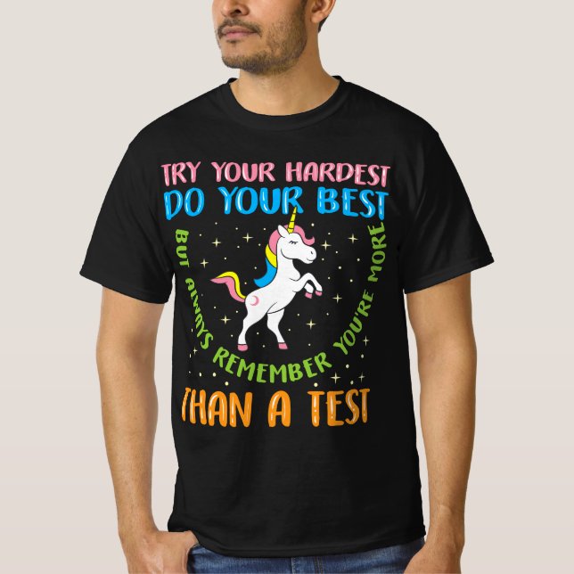 Funny Test Day Testing Mode Teacher Exam  T-Shirt (Front)