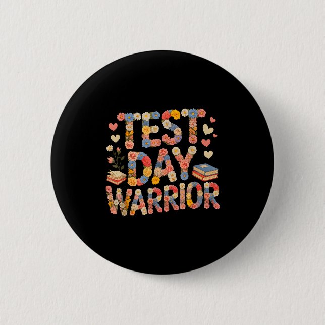 Funny test day warrior bruh science math countdown button (Front)