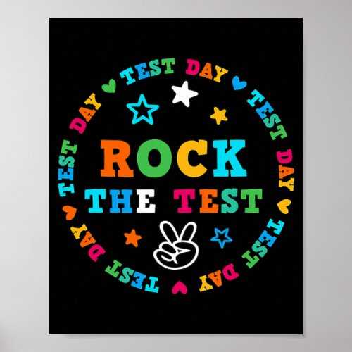 Funny Test STAAR Day Rock The Test Teacher Poster