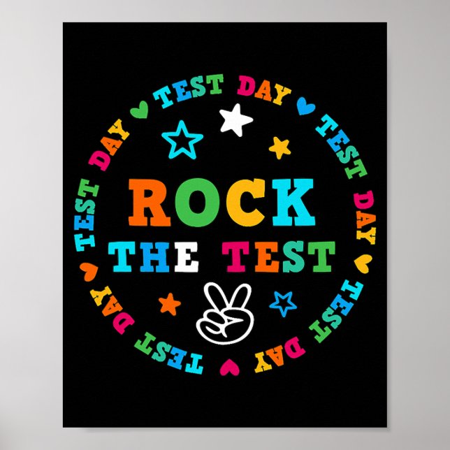 Funny Test STAAR Day Rock The Test Teacher Poster (Front)