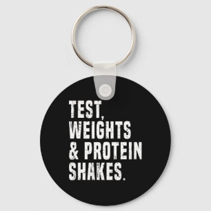 Funny Testosterone Test Steroid Humor Bodybuilding Keychain