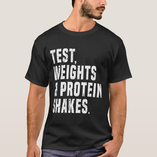 Funny Testosterone Test Steroid Humor Bodybuilding T-Shirt (Front)
