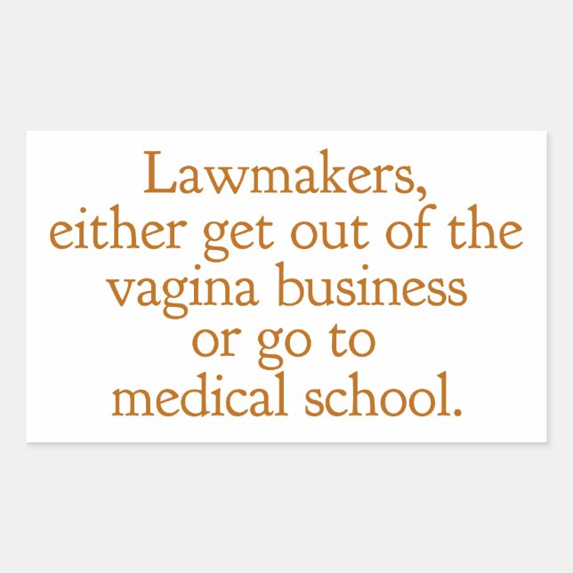 Funny Texas Abortion Laws Pro Choice Political Rectangular Sticker (Front)