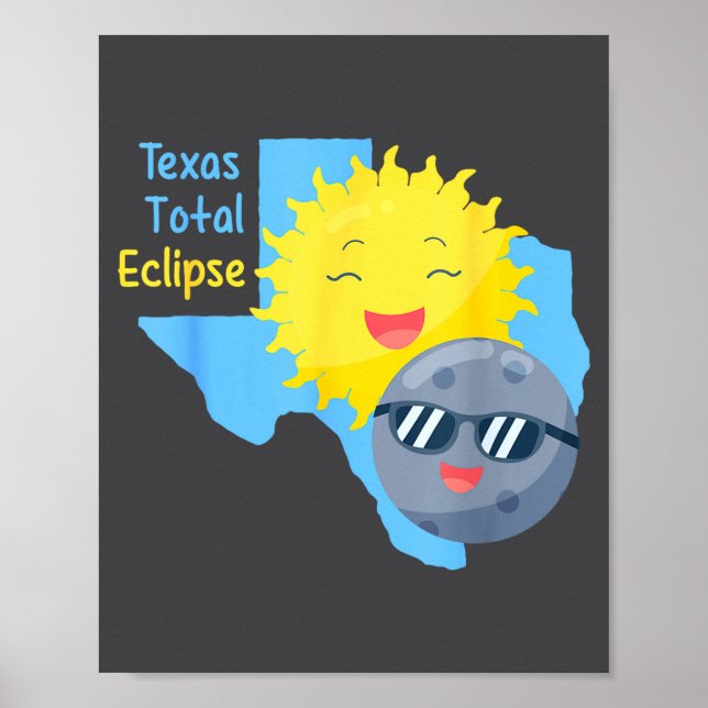 Funny Texas Flag Solar Eclipse Total Poster (Front)