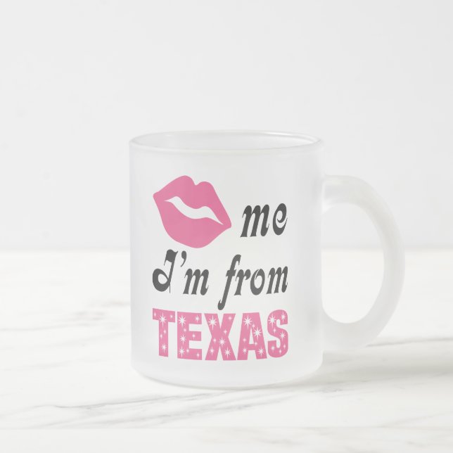 Funny Texas Frosted Glass Coffee Mug (Right)