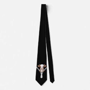 Funny Texas Longhorn calf Peek Neck Tie