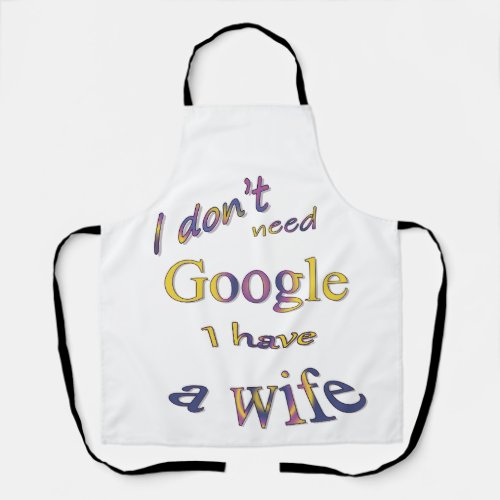 Funny text about my wife apron