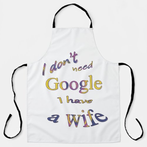 Funny text about my wife apron