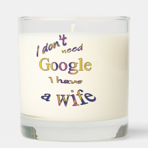 Funny text about my wife scented candle