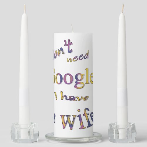 Funny text about my wife unity candle set
