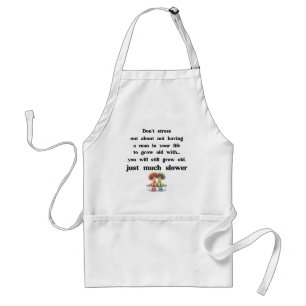Funny text about women and men adult apron