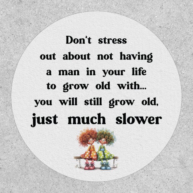 Funny text about women and men patch (Front)