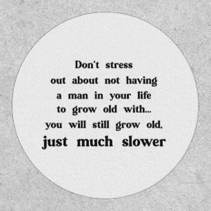 Funny text about women and men. patch