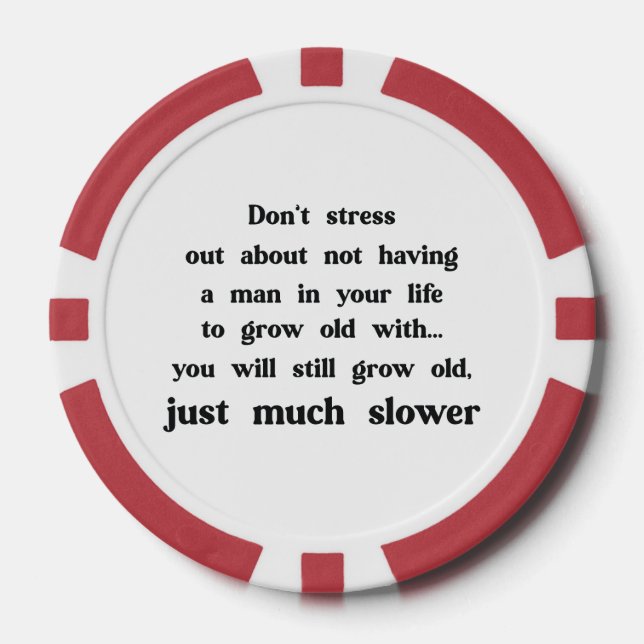 Funny text about women and men. poker chips (Front)
