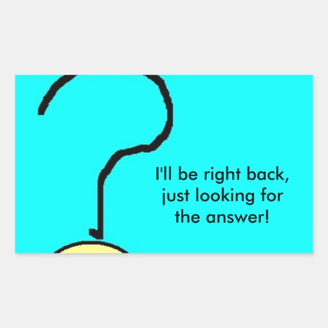 funny text, gone question mark emoji rectangular sticker (Front)