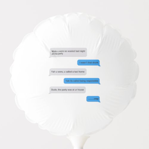 Funny text message balloon