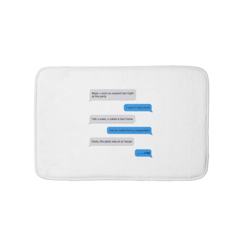 Funny text message bath mat