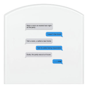 Funny text message door sign
