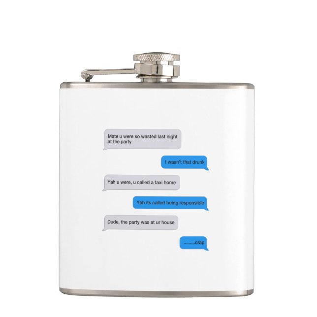 Funny text message flask (Front)