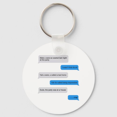 Funny text message keychain