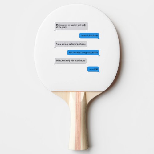 Funny text message ping pong paddle