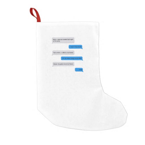 Funny text message small christmas stocking