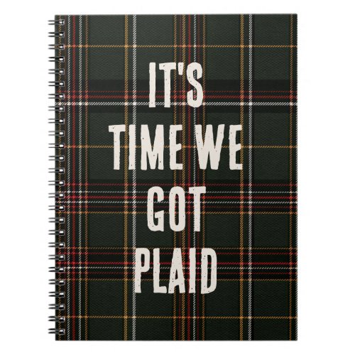 Funny Text Traditional Christmas Plaid Tartan Notebook