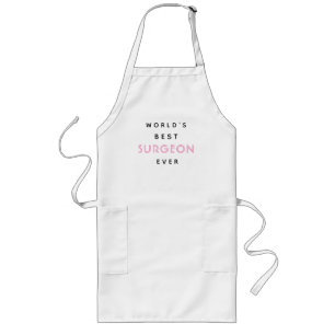 Funny Text World's Best Surgeon Ever Gift Long Apron