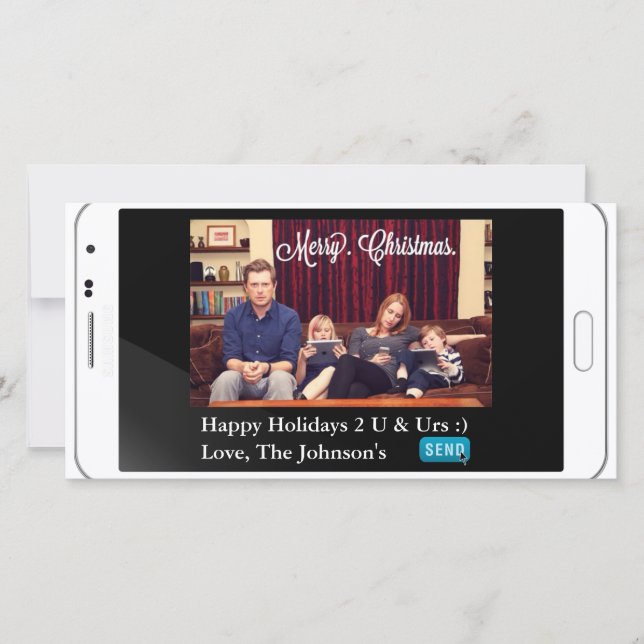 Funny Texting Christmas Horizontal Holiday Card (Front)
