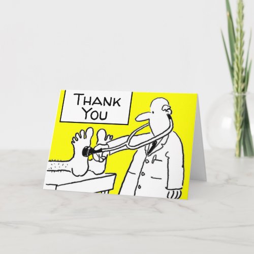 Funny Thank You Doctor Lab Coat  Stethoscope Card