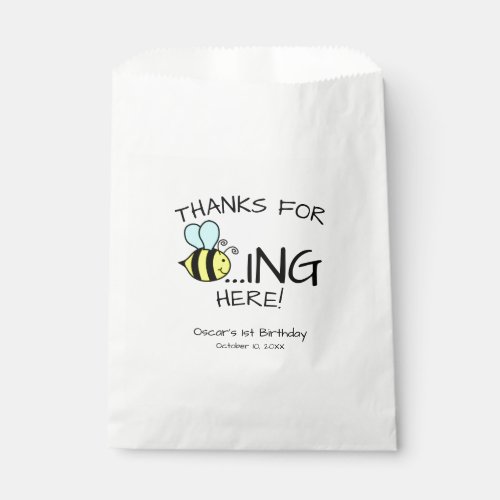 Funny Thank You For Beeing Here Birthday Party Favor Bag