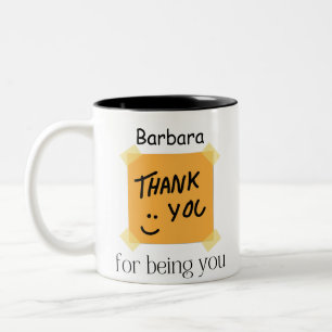 Funny Thank You For Being You Personized Two-Tone Coffee Mug