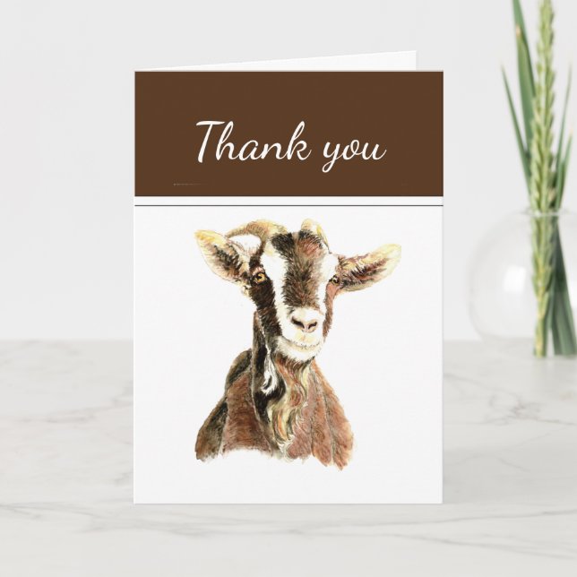 Funny Thank You Old Goat  Animal, Humor  Holiday Card (Front)