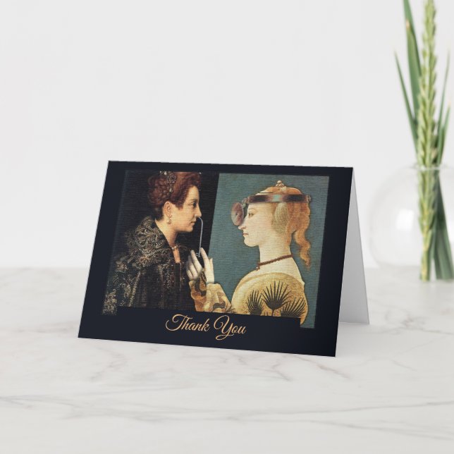 Funny Thank You Renaissance Female Doctor  Card (Front)