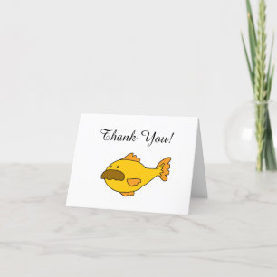 Funny Thank You, Ted Goldfish Thank You Card