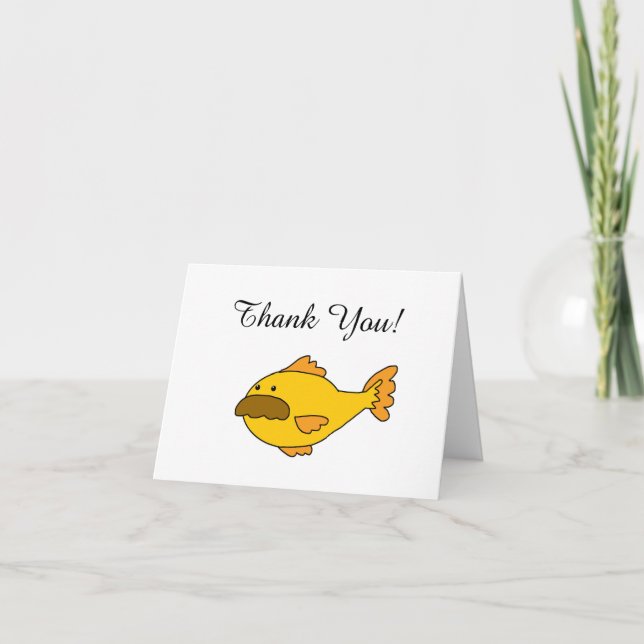Funny Thank You, Ted Goldfish  You Card (Front)
