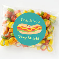 Funny Thank You Very Much Humorous Cute Hot Dog Classic Round Sticker