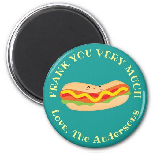 Funny Thank You Very Much Humorous Kawaii Hot Dog Magnet