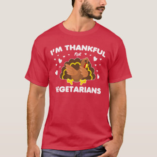 Funny Thankful for Vegetarians Autumn Thanksgiving T-Shirt