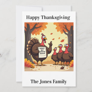 Funny Thankgiving Card -"Turkey Defense"
