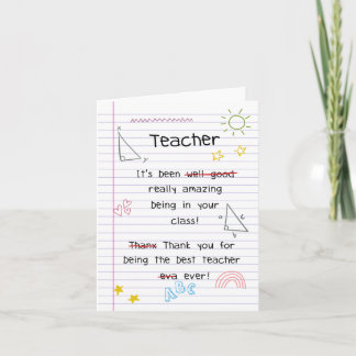 Funny Thanks Teacher Card