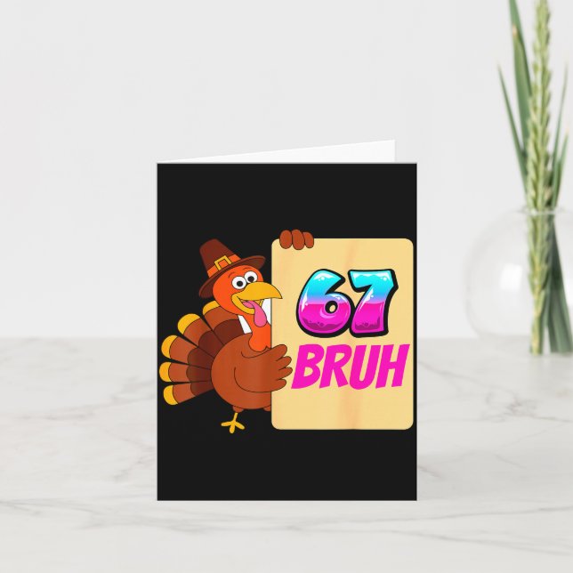 Funny Thanksgiving 67 Baseball Drip Gobble Turkey  Card (Front)