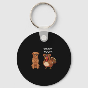 Funny Thanksgiving Brussels Griffon And Turkey Keychain
